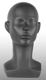Kopf Dame abstrakt mit angedeutetem Gesicht, grau