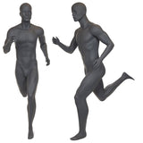Schaufensterpuppe männlich, abstrakt, anthrazit, Usain Runner